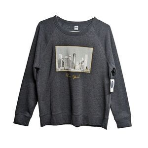 Old Navy NYC Sweatshirt  Women Medium Cotton Blend Pullover Crewneck Size M